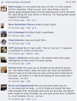 Illustration for article titled Sarah Palin Tells Obama to 'Stop Playing The Race Card' on MLK Day